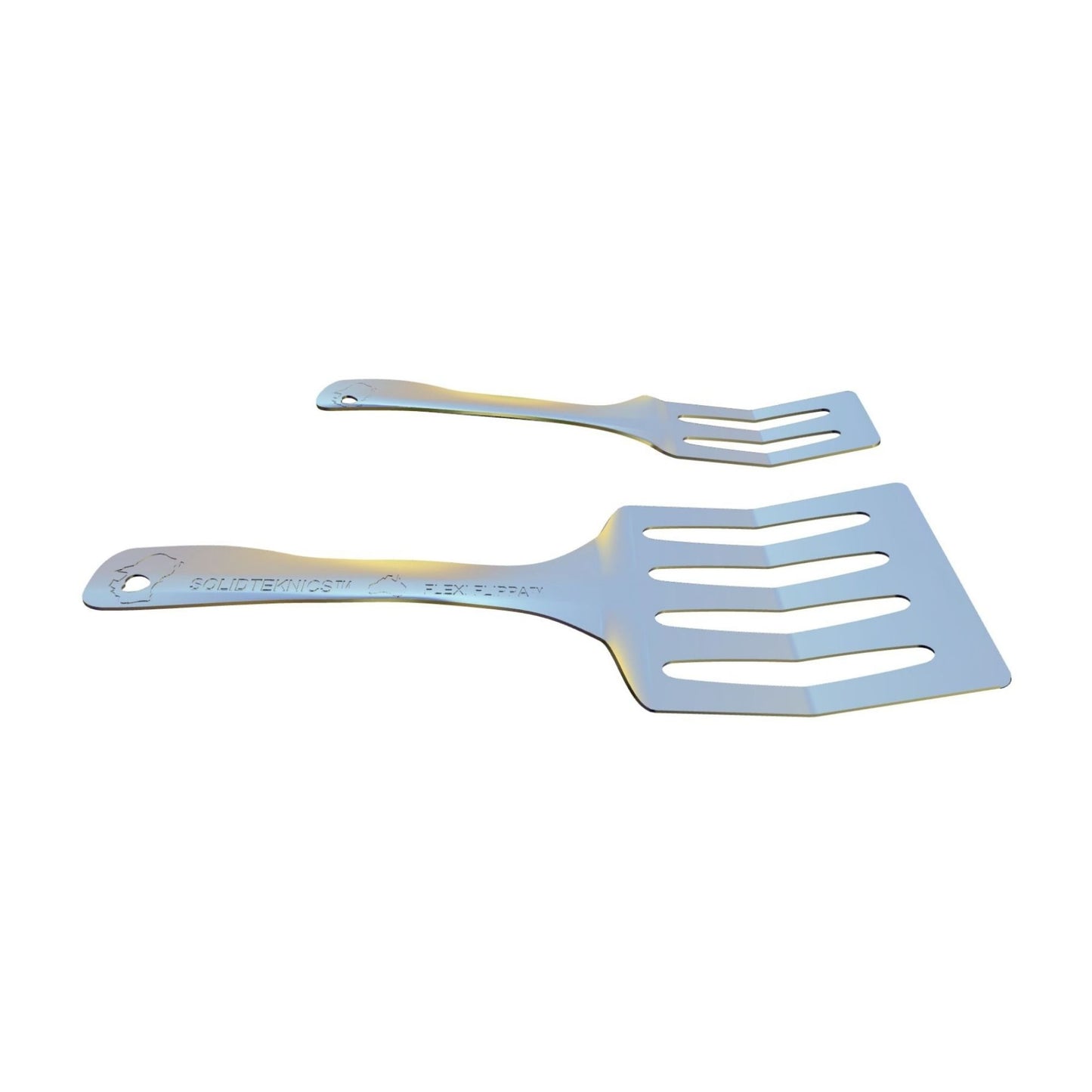 Sammenligning av Flexi Flippa og Lil Flippa stekespader i nikkelfritt rustfritt stål – to slitesterke og plastfrie kjøkkenredskaper
