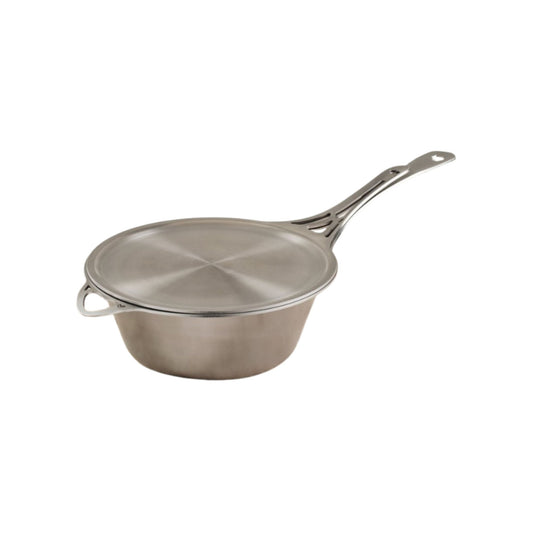 Nöni 2,5 liters nikkelfri kasserolle i rustfritt stål med 23 cm stekepannelokk, trygg og slitesterk kjele uten belegg for sunn matlaging