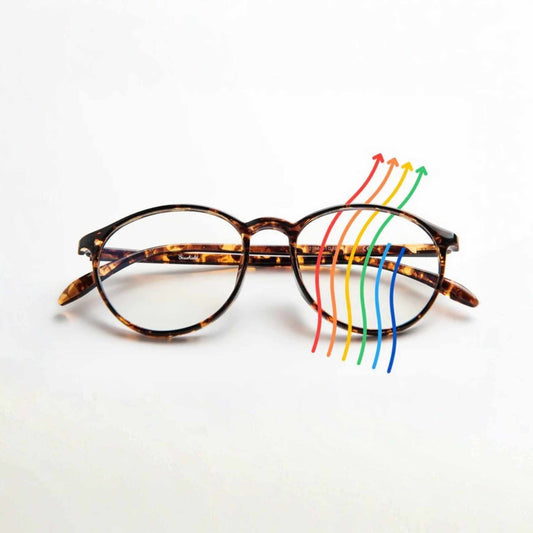 Ocushield blålysbriller dag i tortoise innfatning som filtrerer blått lys fra skjermer og LED-belysning