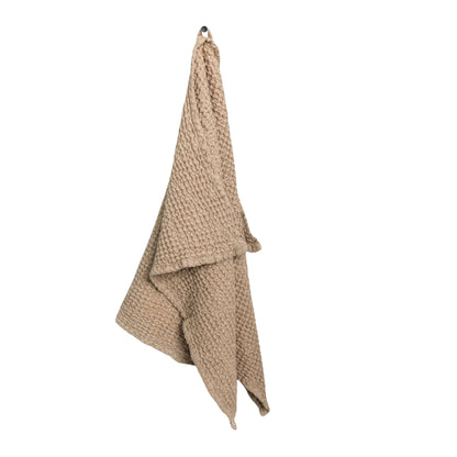 Waffle hånd- og kjøkkenhåndkle i lin og bomull - Beige