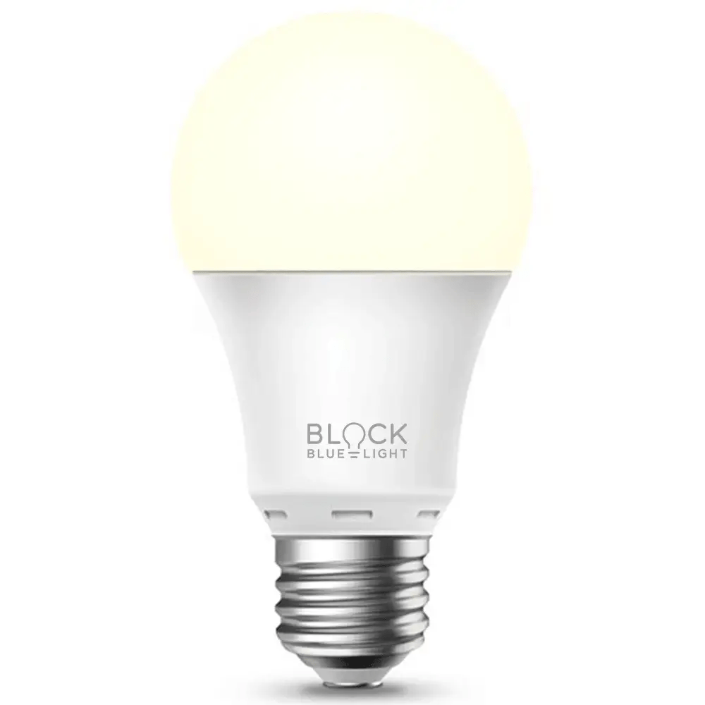 BioLight E27 lyspære viser de tre lysfargene fullspektrum dagslys, varmt lys og ravfarget kveldslys.