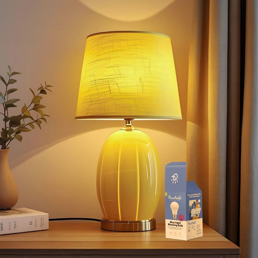 Lampe med Ocubulb som avgir varmt, gul-oransje lys – skånsomt for øyne og døgnrytme