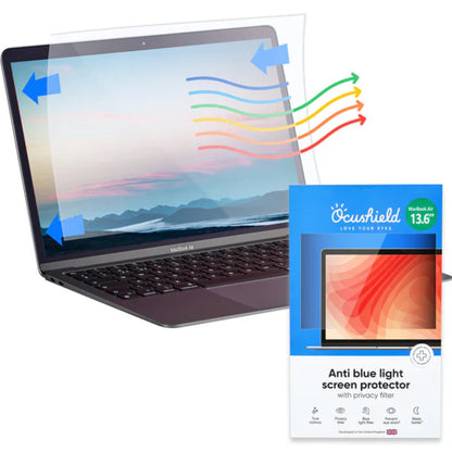 Blålysfilter og personvern skjermbeskytter for MacBook Air 13.6 – beskytter øynene, reduserer innsyn, og bevarer skjermens farger.