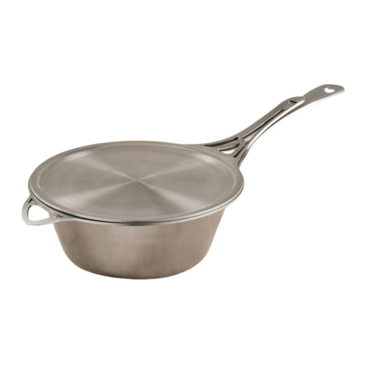 nöni 2,5 liters nikkelfri kasserolle i rustfritt stål med 23 cm stekepannelokk, trygg og slitesterk kjele uten belegg for sunn matlaging