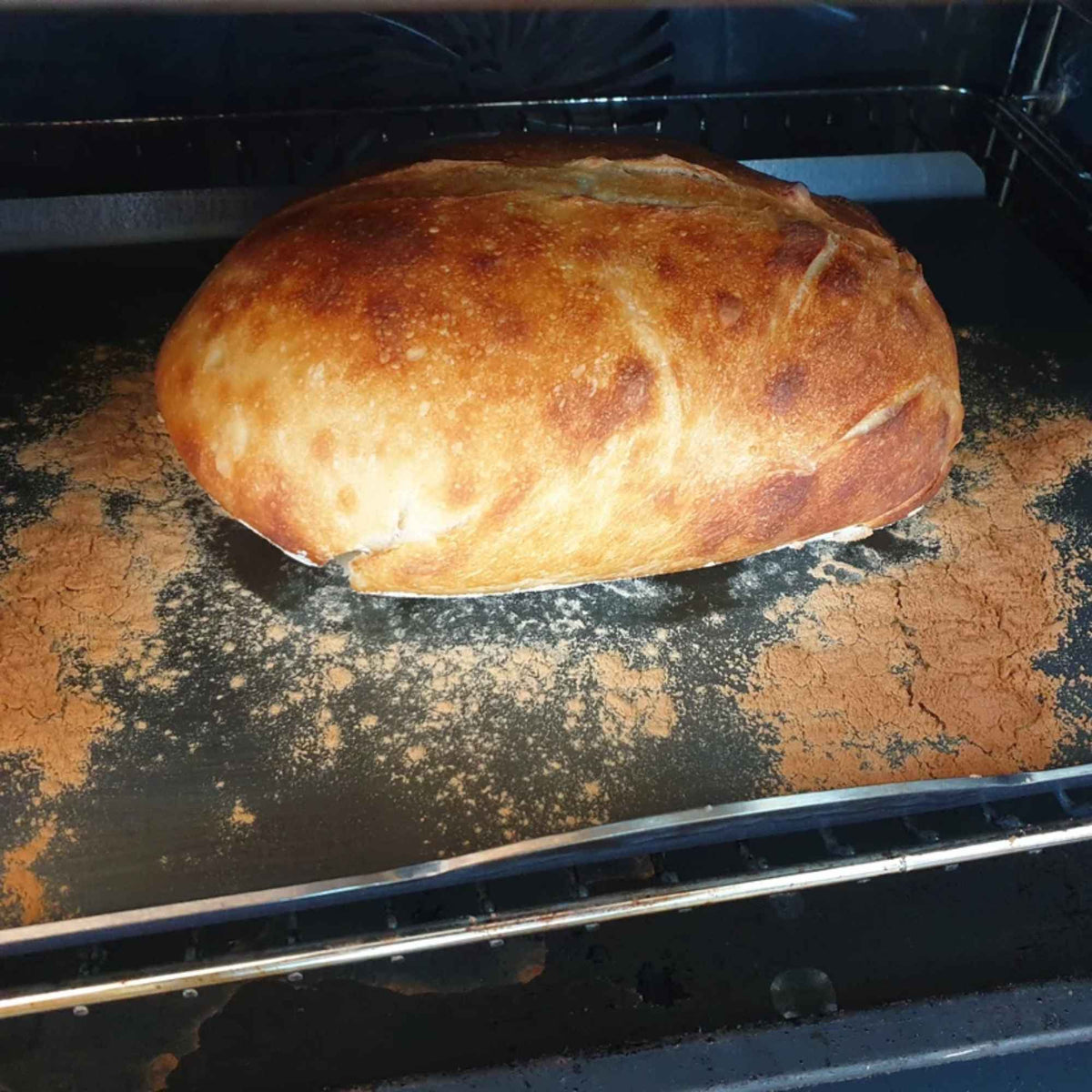Nystekt surdeigsbrød på nöni™ nikkelfritt og aluminiumsfritt bakebrett i rustfritt stål