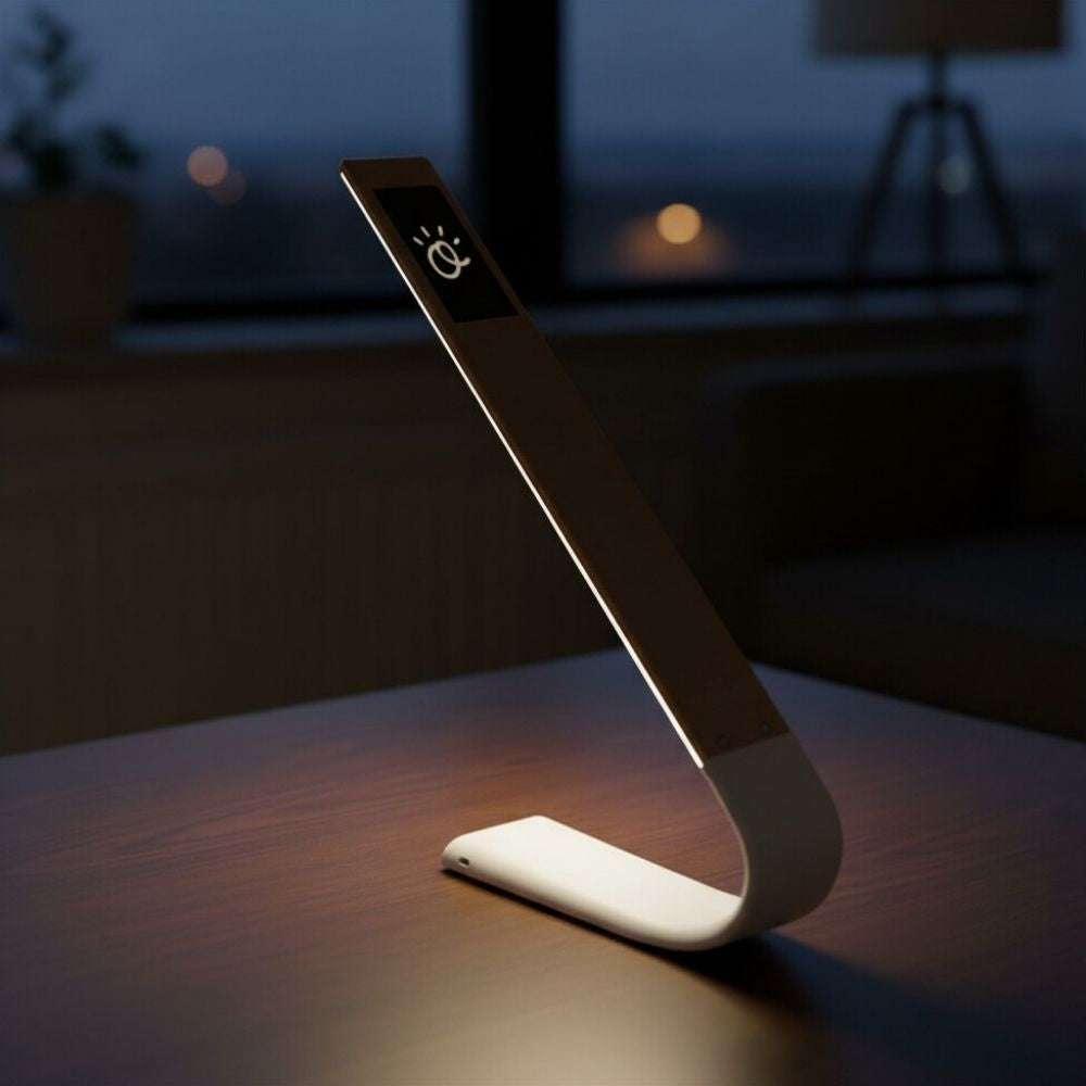 Oculamp justerbar LED-bordlampe med varm lysinnstilling i mørkt rom