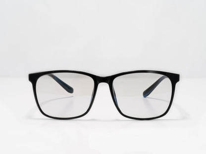 Ocushield Parker blålysbriller for dagtid med klart glass og sort innfatning. Medisinsk godkjente briller som beskytter mot skjermens blå lys.