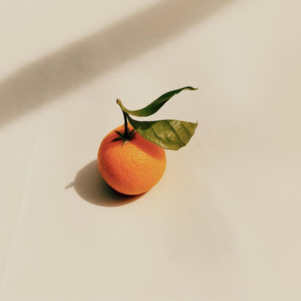 Økologisk appelsin brukt i Organic Orange Spice+ lys, med aromaterapeutiske egenskaper som kan bidra til å redusere angst og fremme avslapning.