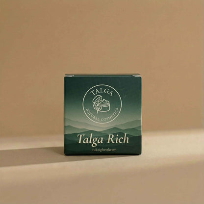 Talga Rich fuktighetskrem i plastfri emballasje. Naturlig kroppssmør laget med gressforet norsk talg og nærende ingredienser, uten syntetisk parfyme og unødvendige tilsetninger.