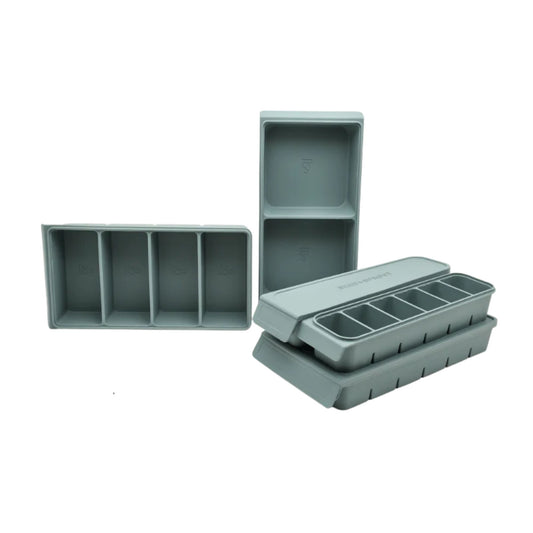 Ultimate Freezer Mould Set silikon fryseformer med flere porsjonsstørrelser til frysing av supper, sauser, babymat og meal prep.