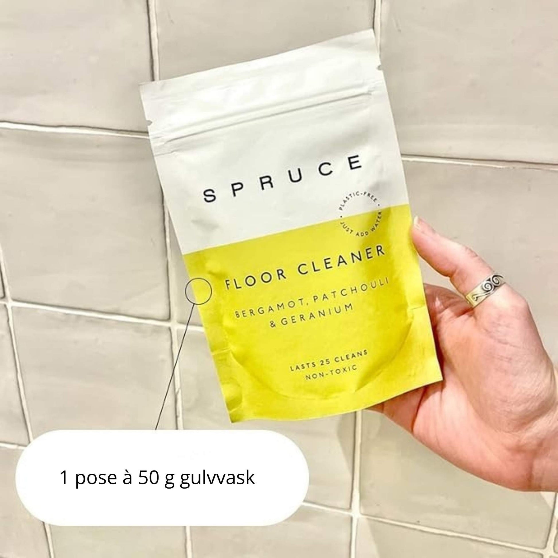 Plastfri gulvvask i konsentrat fra Spruce, 1 pose à 50 g