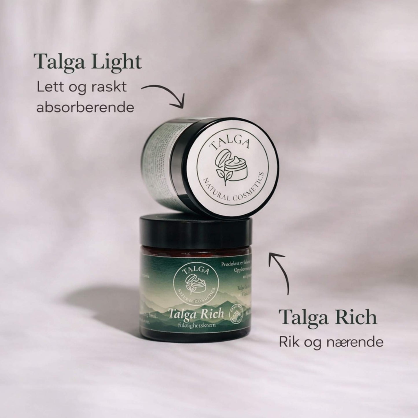 Forskjellen på Talga Light og Talga Rich ansiktskrem med norsk talg