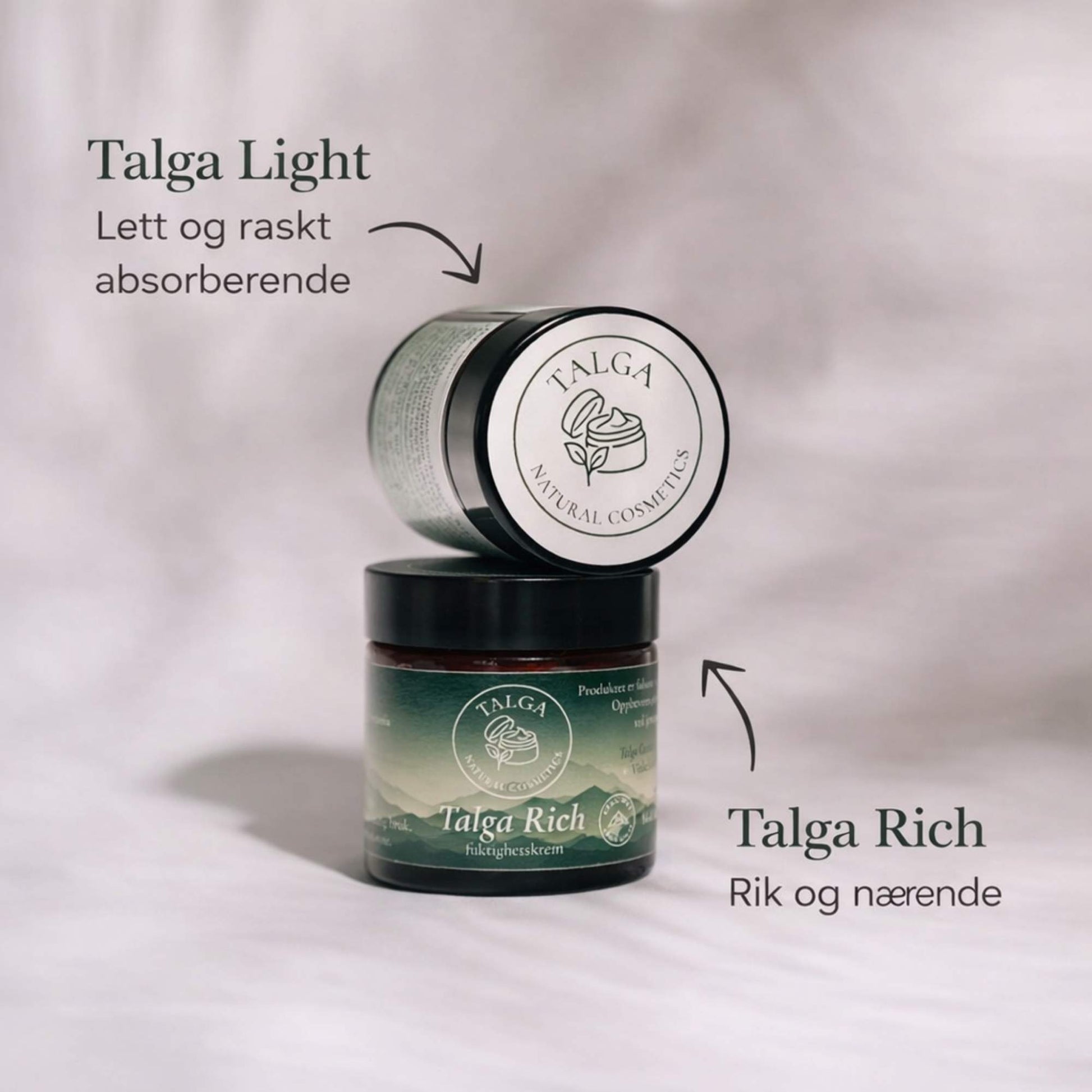 Forskjellen på Talga Light og Talga Rich ansiktskrem med norsk talg
