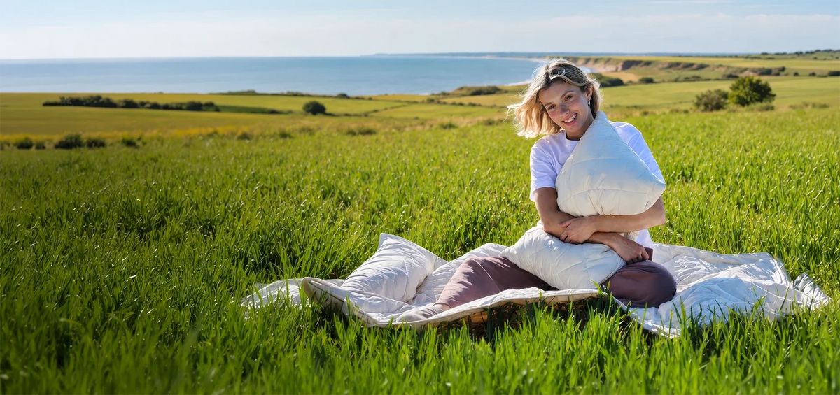 Ullpute i naturlige materialer for et sunnere og mer temperaturregulerende sovemiljø