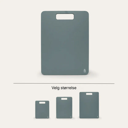 Wood fibre skjærefjøl i fargen Eucalyptus vist i flere størrelser